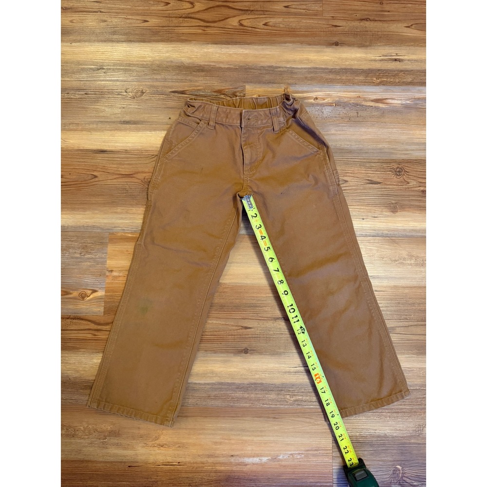 Carhartt Kids Brown Duck Canvas Work Pants Size 8 Adjustable Waist - Picture 4 of 10